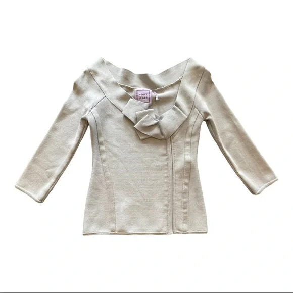 Herve Leger Woman’s Grey 2-Piece Long Sleeve Bandage Dress Size XS/S - Picture 4 of 12